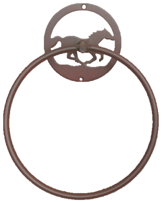 Running Horse Metal Towel Ring