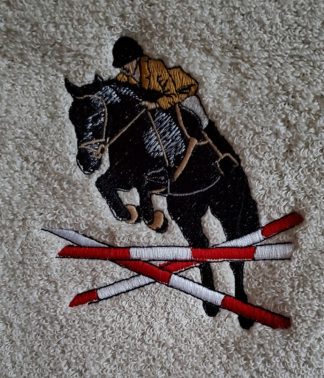 Jumping Horse & Rider Embroidered Bath Towels