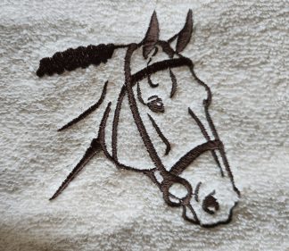 Bridled Horse Head Embroidered Bath Towels
