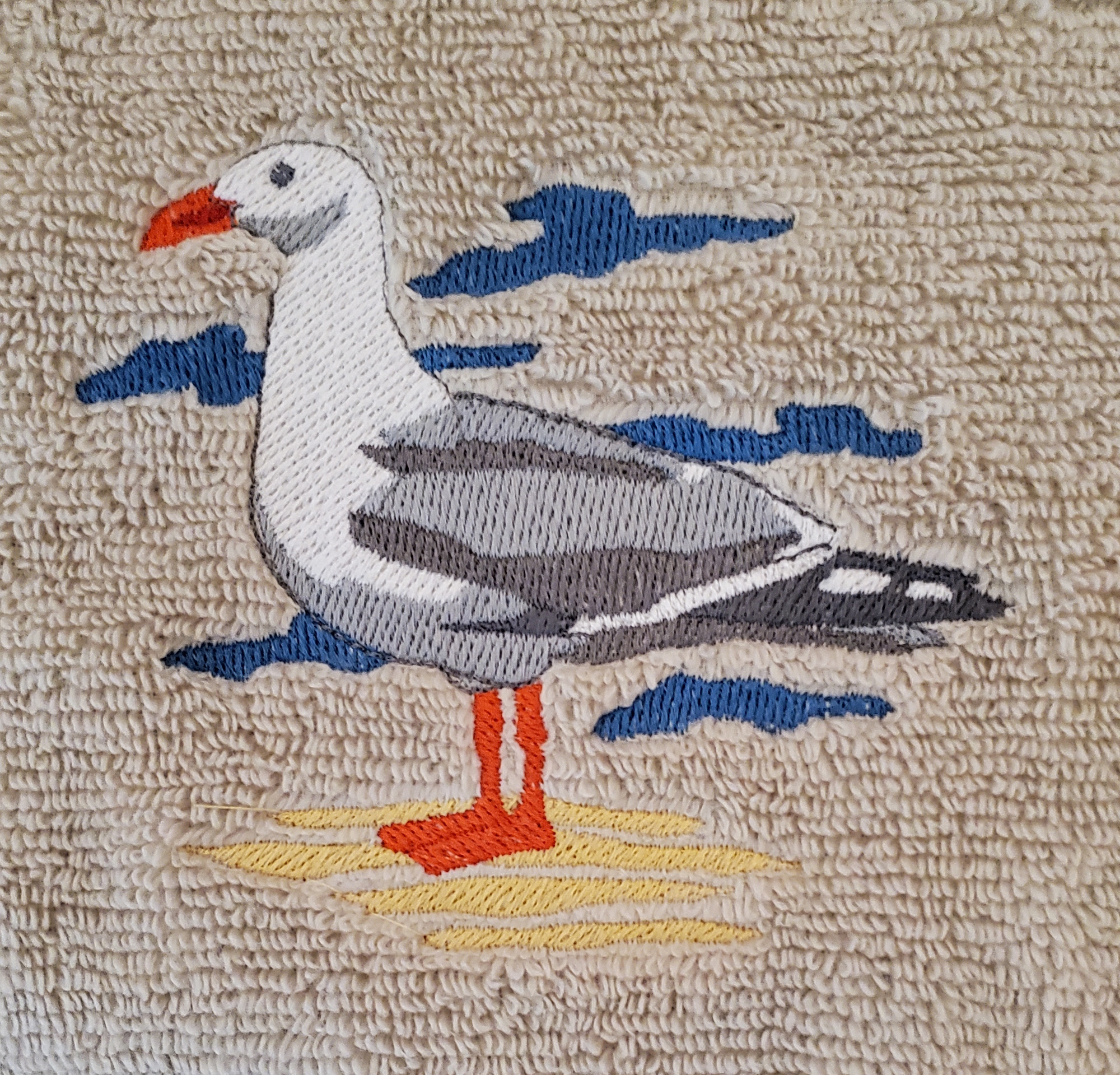 Seagull Embroidered Bath Towels