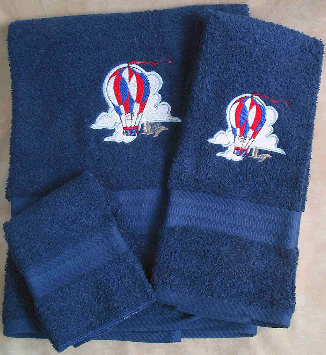 Hot Air Balloon Embroidered Bath Towels - Image 2