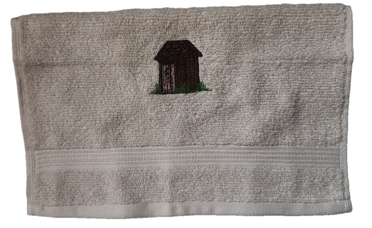 Rural Outhouse Embroidered Bath Towels - Wash, Hand, Bath