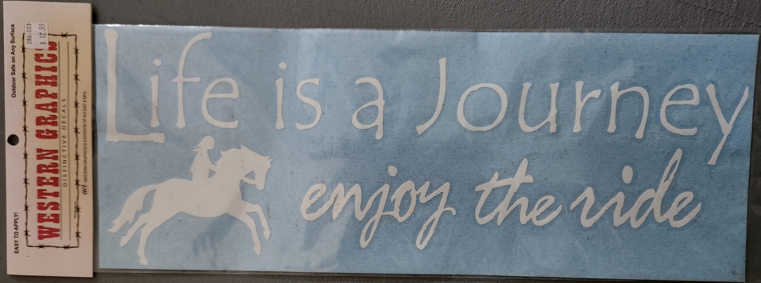 White Life is a Journey Enjoy the Ride Strip Decal – Outdoor Safe