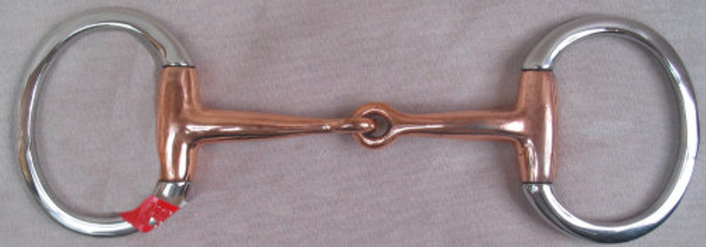 Baoblaze Horse Stainless Steel Eggbutt Snaffle Bits with Jointed Copper Mouth