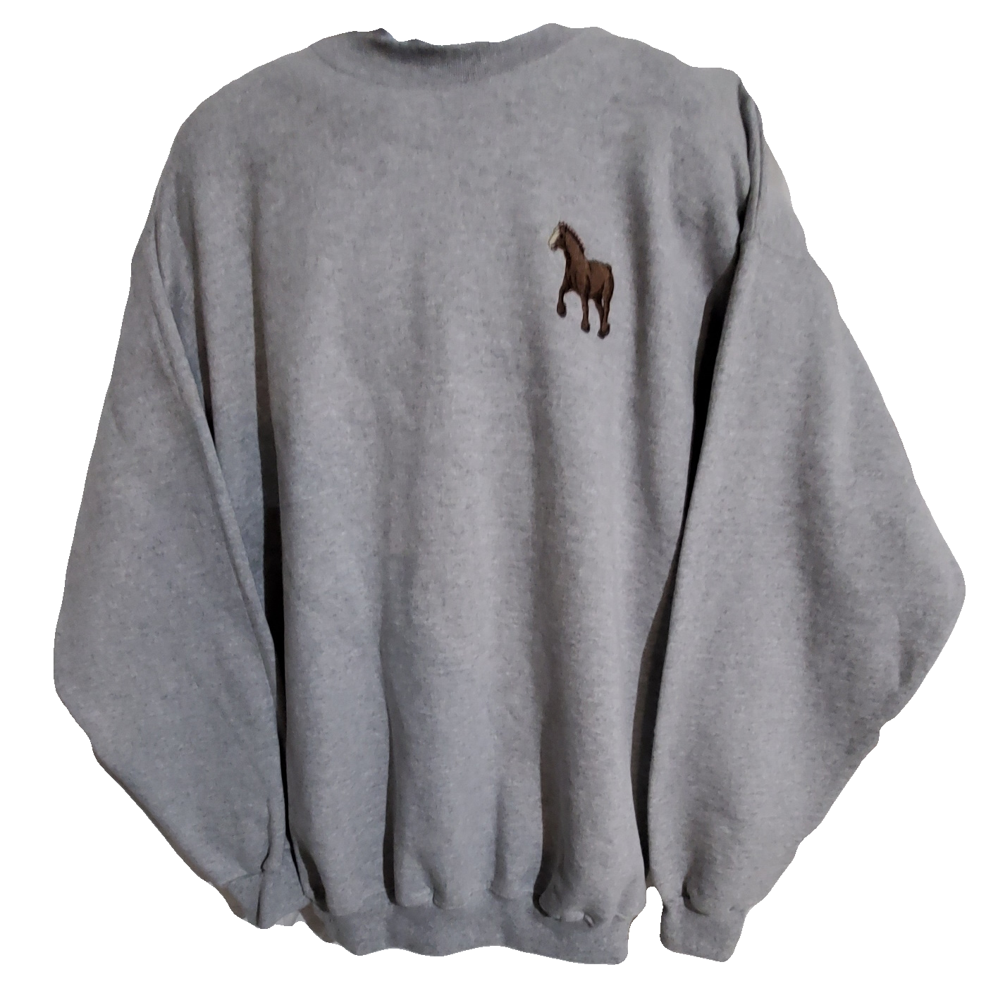 Embroidered Decorated Draft Horse Sweatshirt