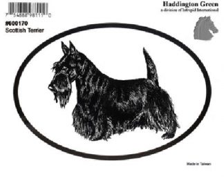 Haddington Green Black/White Scottish Terrier Dog Oval Decal