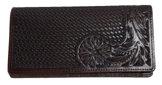Tooled Leather Wallet and Credit Card Holder