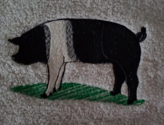 Hampshire Pig Embroidered Bath Towels