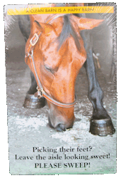 Barn sweep safety sign