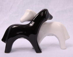 Black and white horse salt and pepper