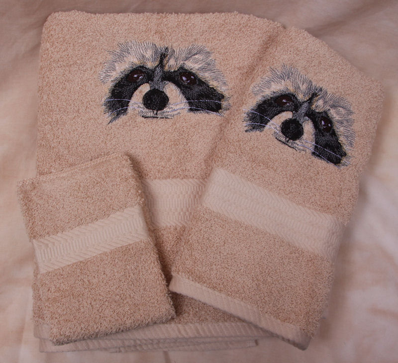 Raccoon Face Towel Set