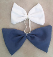 Mini Tail Bow White & Blue