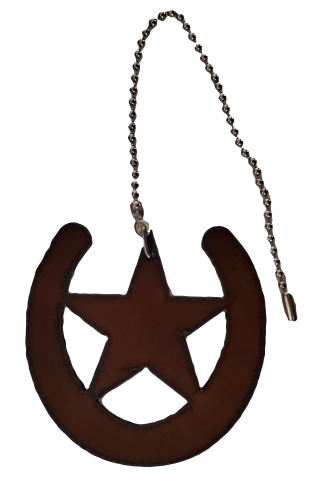 Universal Ironworks Rustic Metal Horseshoe & Star Fan Pull