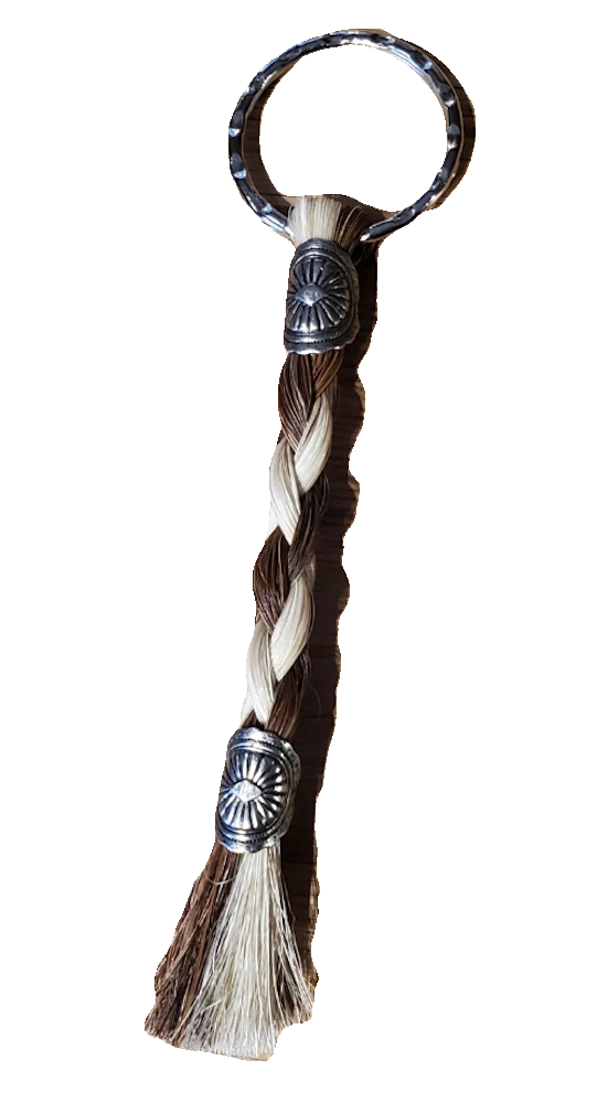 Two Color Braided Horse Hair Key Ring