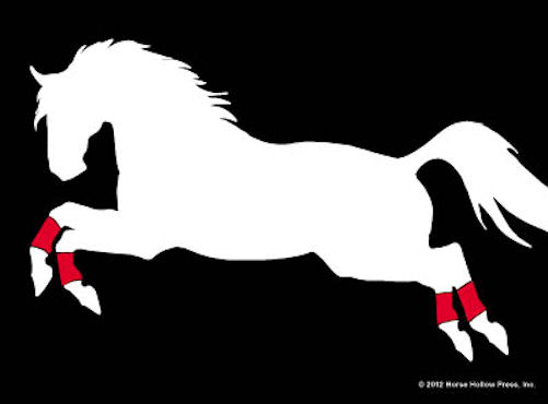 Galloping Horse with Red Wraps Window Sticker Decal