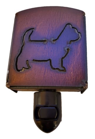 Rustic Metal Yorkie Terrier Dog Night Light