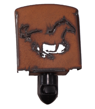 The Rustic Barn - Rustic Metal Running Horse Night Light