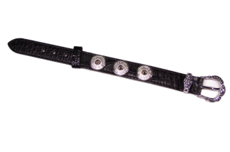 Ginger Snaps 3-Snap Leather Bracelet with Buckle