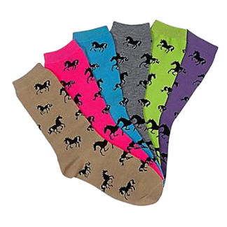 Awst Cantering Horses Ladies Crew Socks 6-Pack