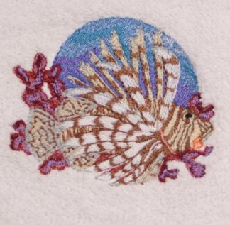 Lion Fish Embroidered Bath, Hand, Wash Towels