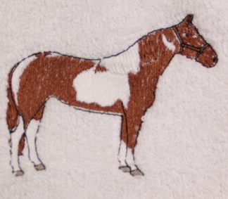 Pinto/paint Standing Horse Embroidered Bath Towels - Wash, Hand, Bath