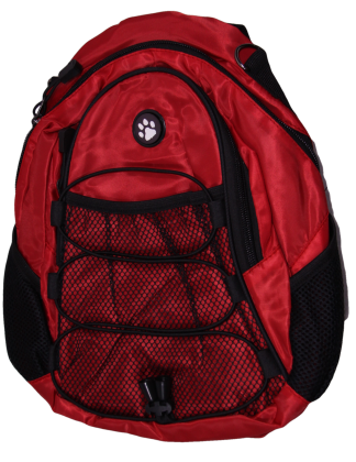 Paw Red Nylon Midi Day Pack - Dog Design