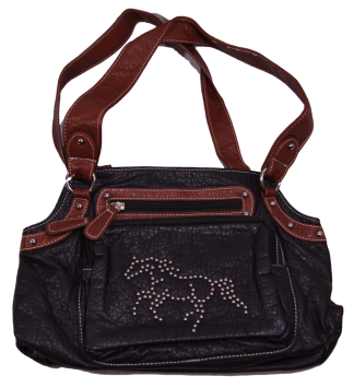 Ladies' Horse Design Black and Brown Purse
