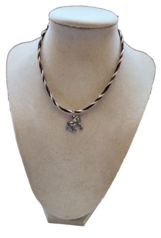 Two Color Horse Hair Choker with Horse Charm