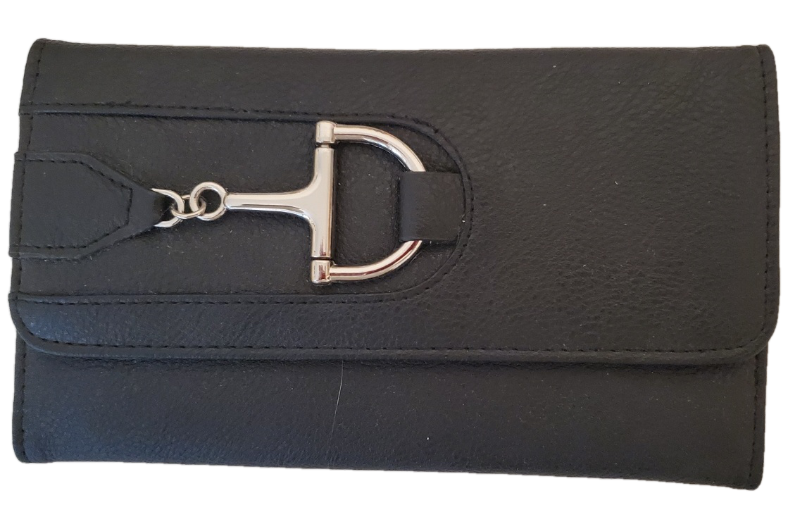 Black Snaffle Bit Wallet, Phone and Credit Card Holder