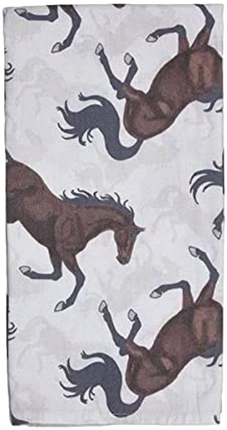 Bay Horses on Beige Kitchen Dish Towel
