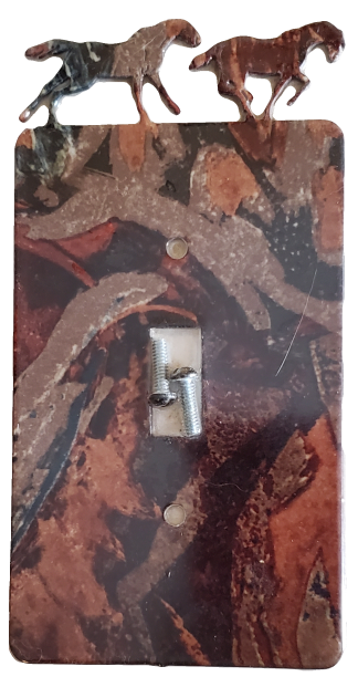 Lazart Running Horses Single Switch Plate