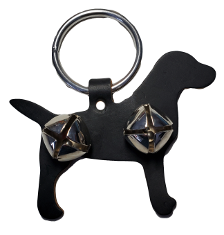 Leather Standing Dog Door Knob Hanger with Bells