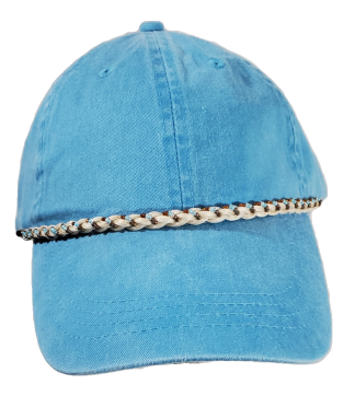 Turquoise Cap with Horse Hair Braid