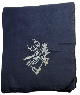 Caribou Outline Embroidered Fleece Throw - Various Colors