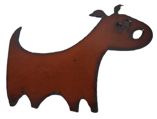 Universal Ironworks Rustic Metal Comic Dog Magnet