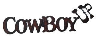 Universal Ironworks Rustic Metal Cowboy Up Magnet