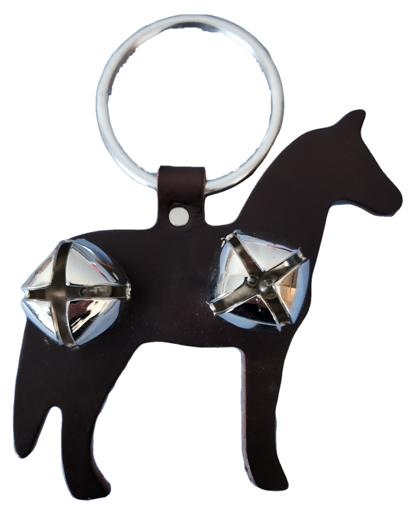Leather Standing Horse Door Knob Hanger with Bells