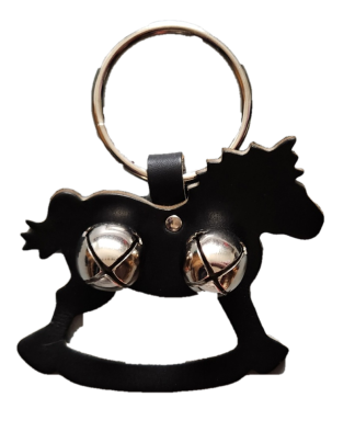 Leather Rocking Horse Door Knob Hanger with Bells