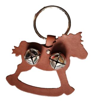 Leather Rocking Horse Door Knob Hanger with Bells