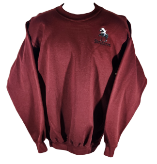 Custom Embroidered Black Show Percheron Horse on Crew Neck Sweatshirt
