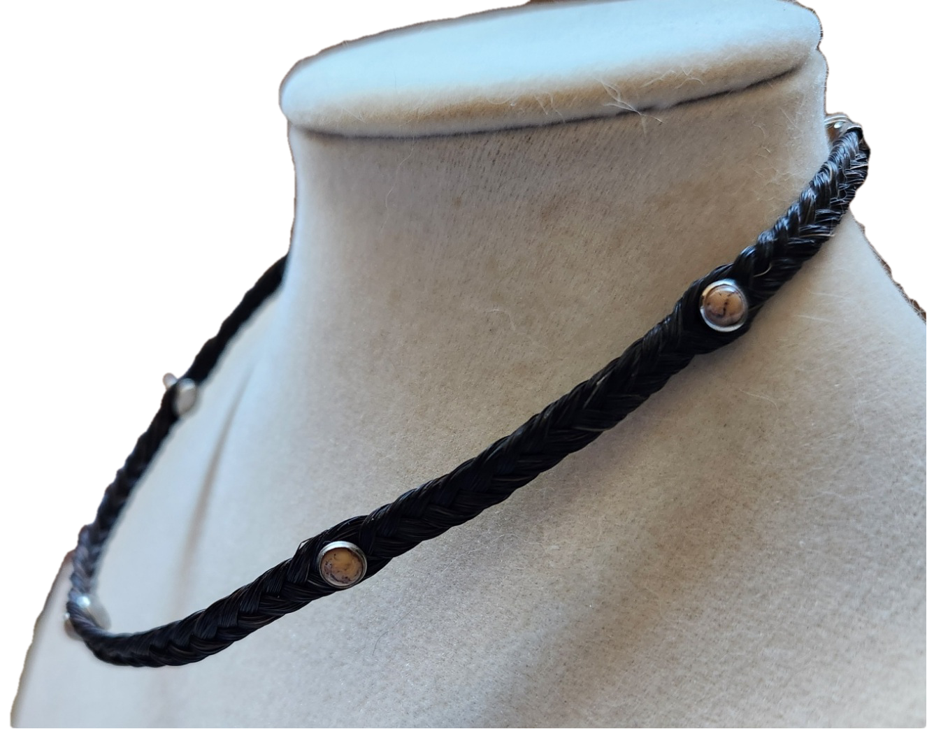 Horse Hair Choker with Coral Stones