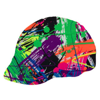 Neon Splash - Patterned Stretch Knit Helmet Cover - Sleazy Sleepware for Horses