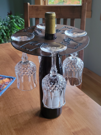 Rustic Metal Wine Glass Holder